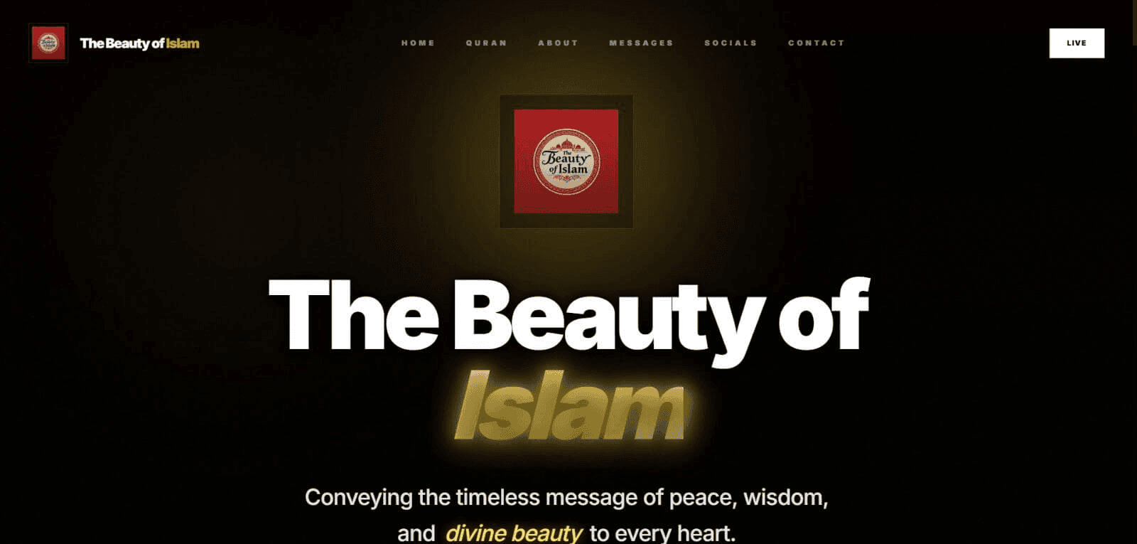 The Beauty of Islam desktop interface