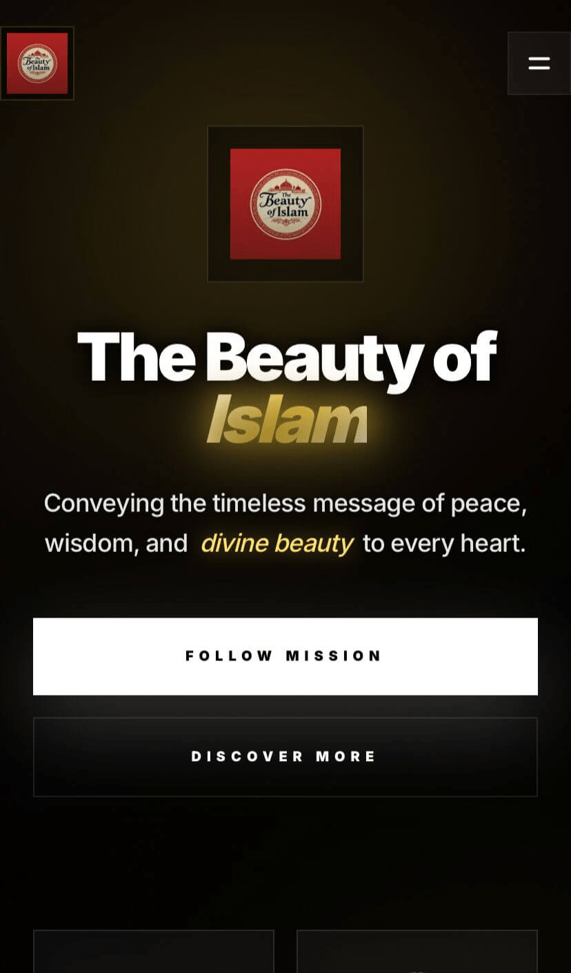 The Beauty of Islam mobile view