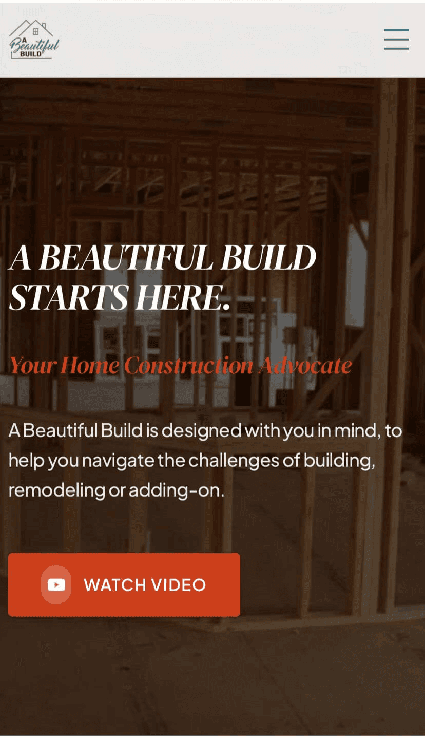 A Beautiful Build mobile view