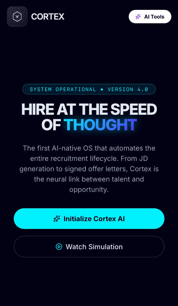 HireSynk (Cortex AI) mobile view